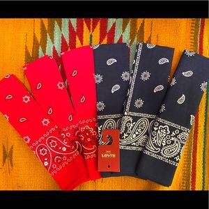 New! Six Classic Levi Brand Bandannas